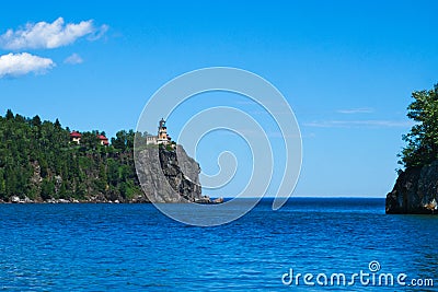 Split Rock Lighthouse on the north shore of Lake Superior near Duluth Minnesota Stock Photo