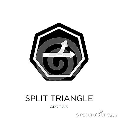 split triangle icon in trendy design style. split triangle icon isolated on white background. split triangle vector icon simple Vector Illustration