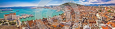 Split waterfront aerial panoramic view Stock Photo