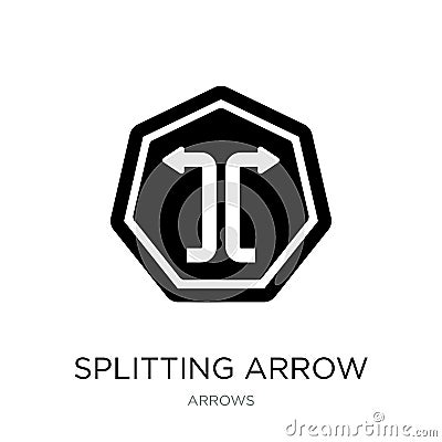 splitting arrow icon in trendy design style. splitting arrow icon isolated on white background. splitting arrow vector icon simple Vector Illustration