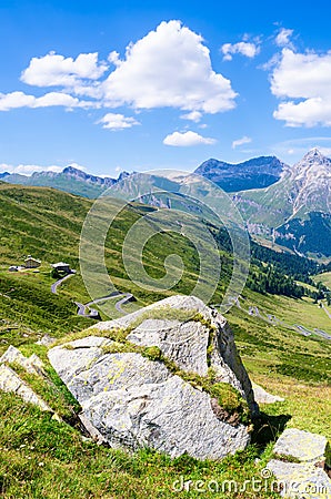 Splugenpass - Passo Spluga in Switzerland Stock Photo