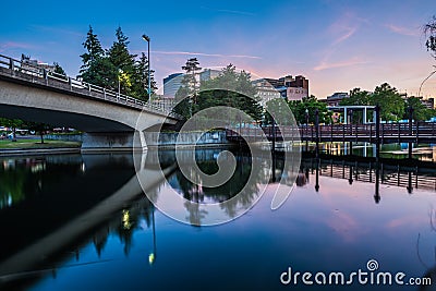 Spokane River in Riverfront Park with Clock Tower Editorial Stock Photo