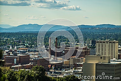 Spokane washington city skyline and spokane valley views Editorial Stock Photo