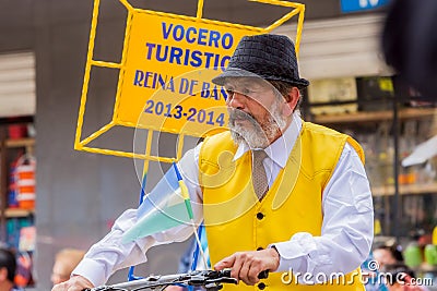 Spokesman On The Streets Of South America Editorial Stock Photo