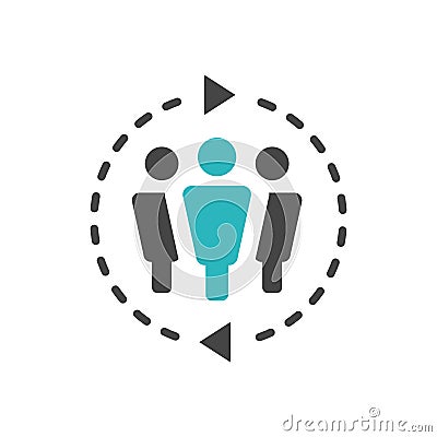 Spokesperson icon - person in a marketing position networks & co Vector Illustration