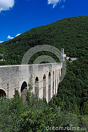 Spoleto, Ponte delle Torri Stock Photo