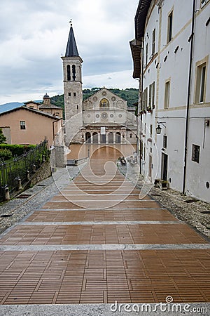 Spoleto Roman Cathedral Stock Photo