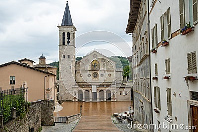 Spoleto Roman Cathedral Stock Photo