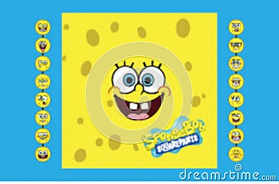 sponge bob square pants face vector color editorial Vector Illustration