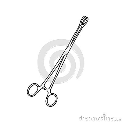 Sponge forceps doodle icon, vector illustration Cartoon Illustration