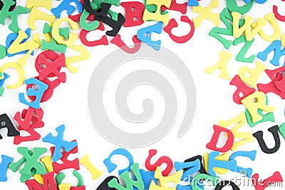 Sponge rubber letters border Stock Photo