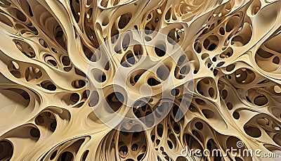 Sponge structure. Abstract representation of spongy bone structure. Stock Photo