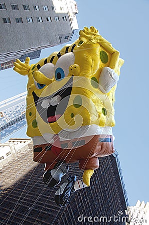 Spongebob flies in the New York Parade 2012 Editorial Stock Photo