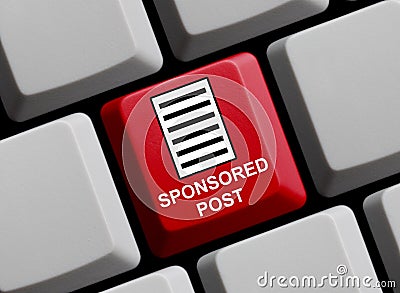 Sponsored Post online Stock Photo