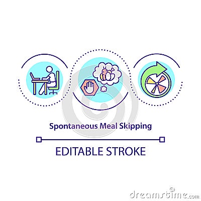 Spontaneous meal skipping concept icon Vector Illustration