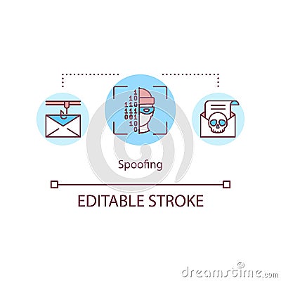 Spoofing attacks concept icon Vector Illustration