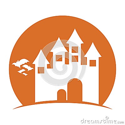 spooky building. Vector illustration decorative background design Cartoon Illustration