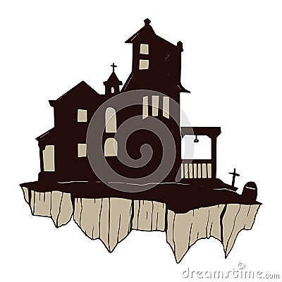 spooky building. Vector illustration decorative design Vector Illustration