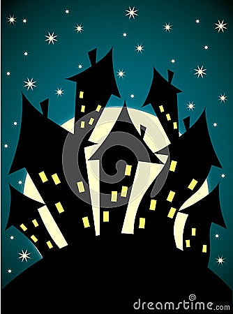 Spooky castle Vector Illustration