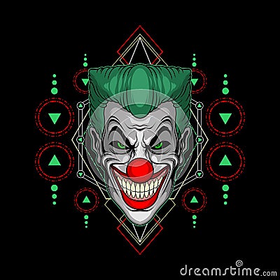 Spooky clown smile Vector Illustration