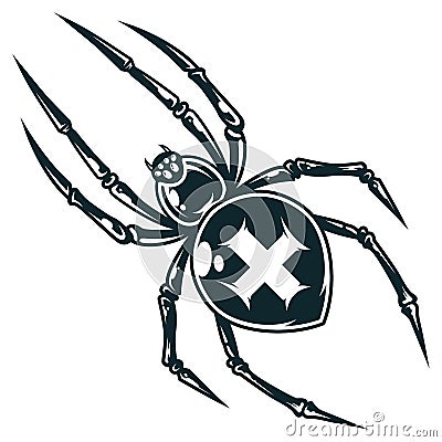 Spooky cross spider Vector Illustration