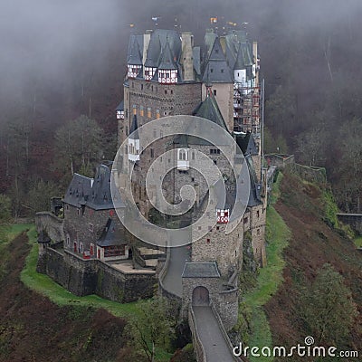Spooky Medieval Burg Eltz Castle Editorial Stock Photo