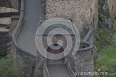 Spooky Medieval Burg Eltz Castle Gate Editorial Stock Photo