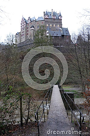 Medieval Burg Eltz Castle Bridge Editorial Stock Photo