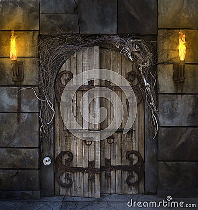 Spooky Door Stock Photo