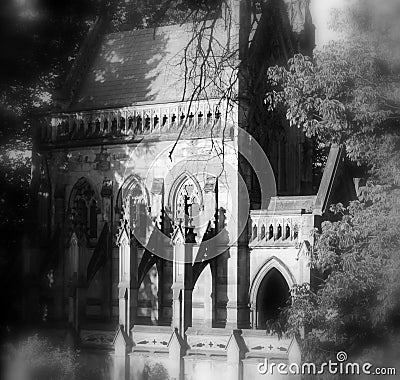 Spooky Gothic crypt Stock Photo