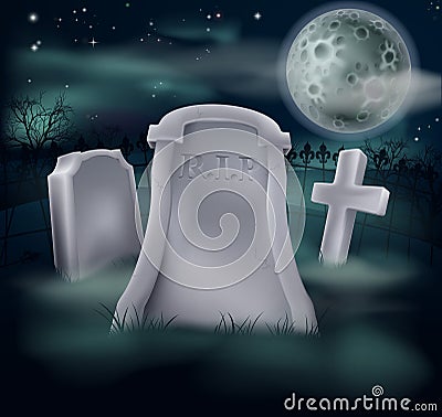 Spooky grave Vector Illustration