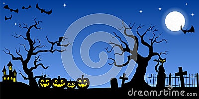 Spooky halloween background Vector Illustration