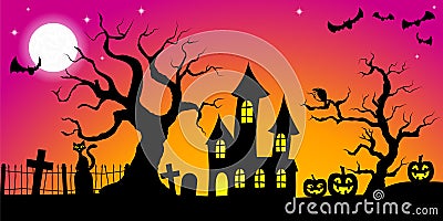 Spooky halloween background Vector Illustration