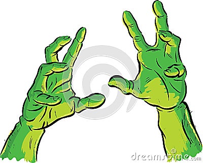 Spooky Halloween Hands Vector Illustration