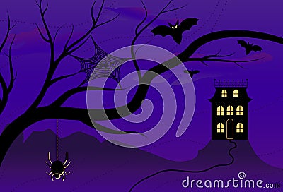 Spooky Halloween House Vector Illustration