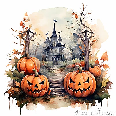 Spooky Halloween moonlit night Stock Photo