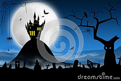 Spooky Halloween night Stock Photo