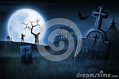 Spooky Halloween night Stock Photo