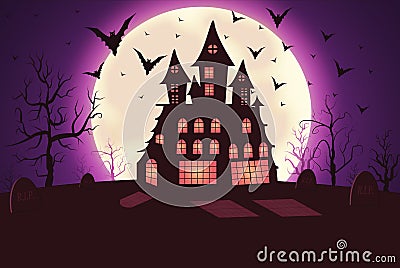 Spooky halloween night Cartoon Illustration