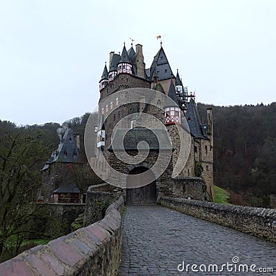 Spooky Medieval Burg Eltz Castle Editorial Stock Photo