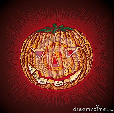 Spooky Pumpkin Vector Illustration