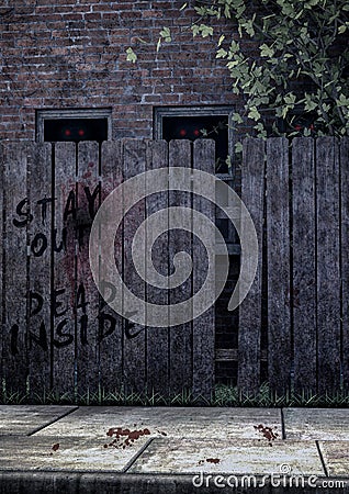 Spooky sidewalk background Stock Photo