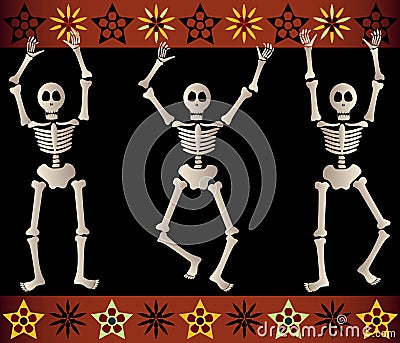 Spooky Skeletons Vector Illustration