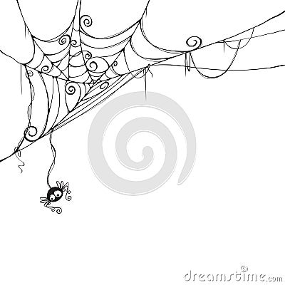 Spooky spider web Vector Illustration