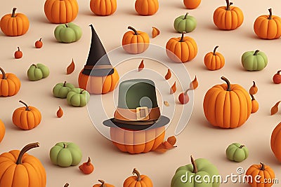 Spooky top view: assorted Halloween items - spiders, creepy skul Stock Photo