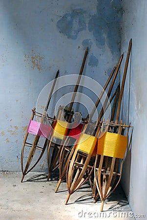 Spools of Silk Thread Stock Photo