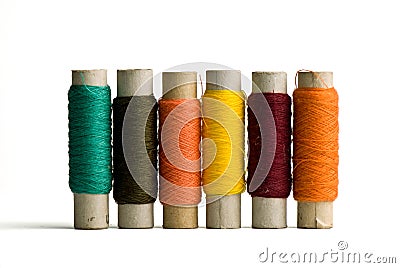Spools of thread Stock Photo