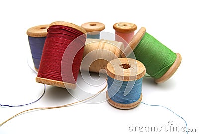 Spools of thread Stock Photo