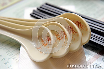 Spoon And Chopstick Stock Photo