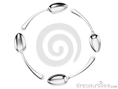 Spoon circle Stock Photo